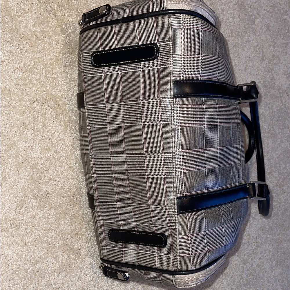 Liz Claiborne Barrel Style Plaid Shoulder Bag - Black and Gray - Picture 16 of 16
